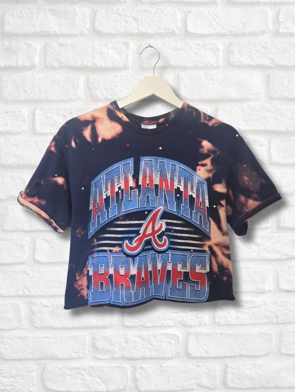 Atlanta Braves Crop Top W/Rhinestones